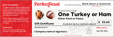 Turkey or Ham Gift Certificate