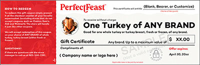 Turkey Gift Certificate